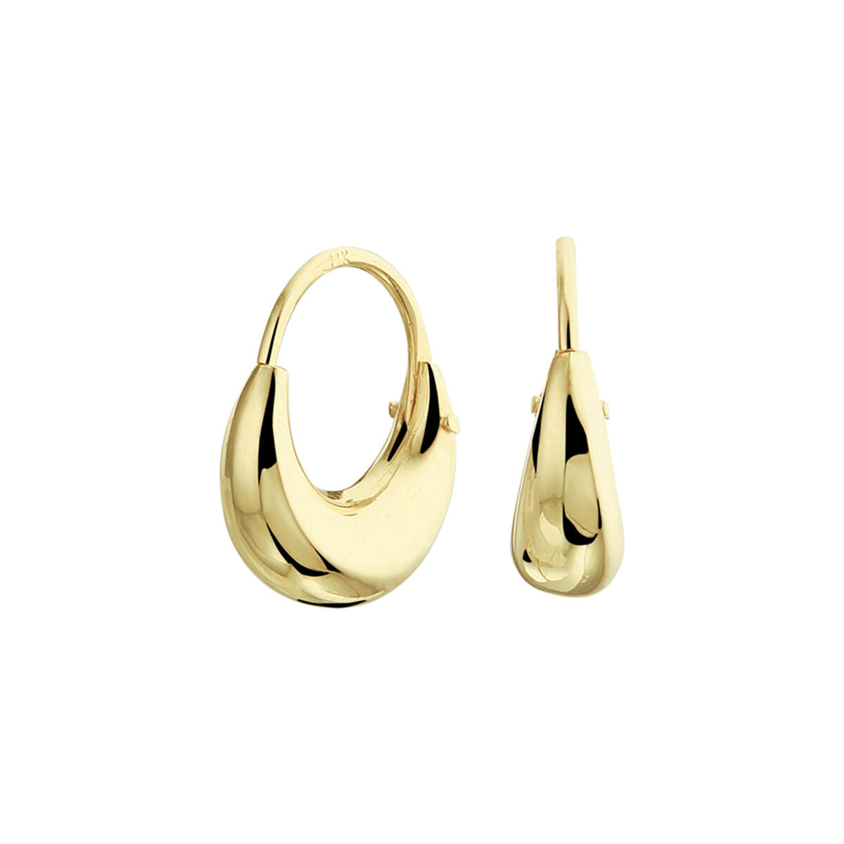 Ohrhänger aus 14K Gelbgold mit geschwungener, glänzender Oberfläche