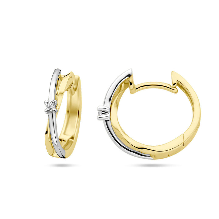 Ohrhänger Diamant 0,03 ct (2x 0,015 ct) h si 14K Bicolor-Gold gelb/weiß