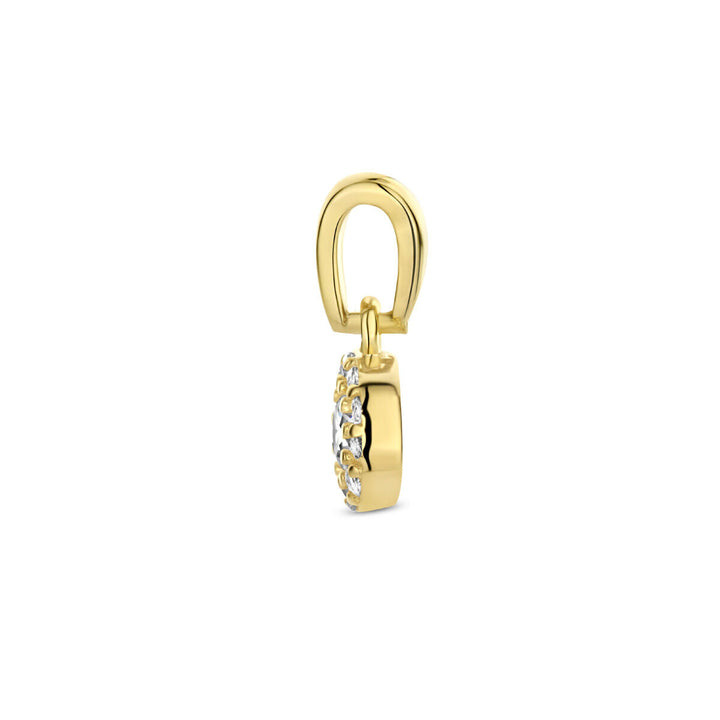 Anhänger Zirkonia Halo 14K Gelbgold