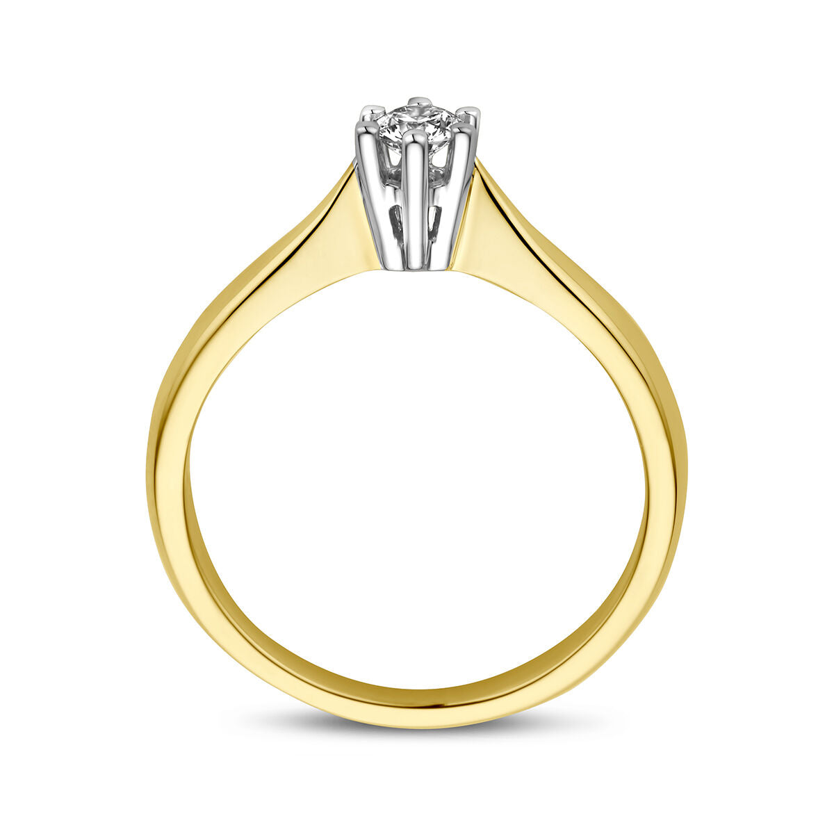 Ring Diamant 0,15 ct h si 14K Bicolor-Gold gelb/weiß