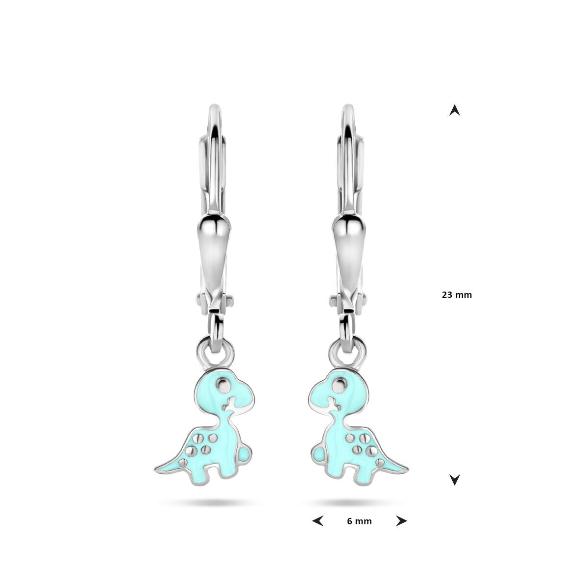 Ohrhänger Dino Brisurhaken 23 mm Silber rhodiniert