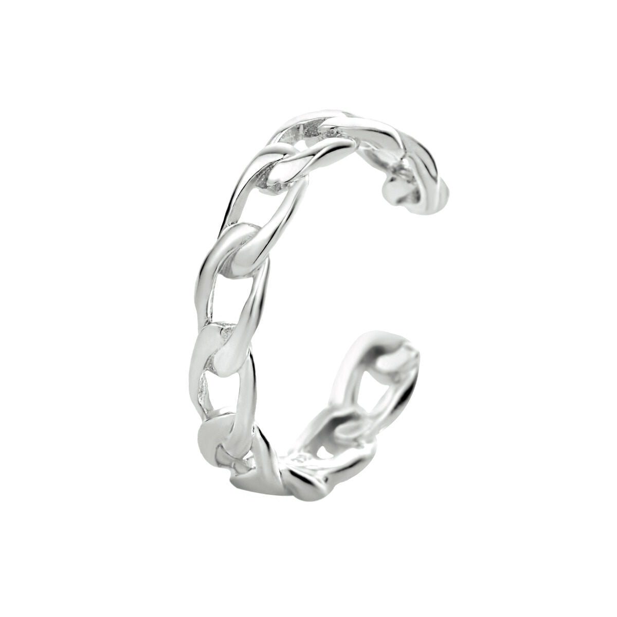 Earcuff aus rhodiniertem Silber mit Kettendesign