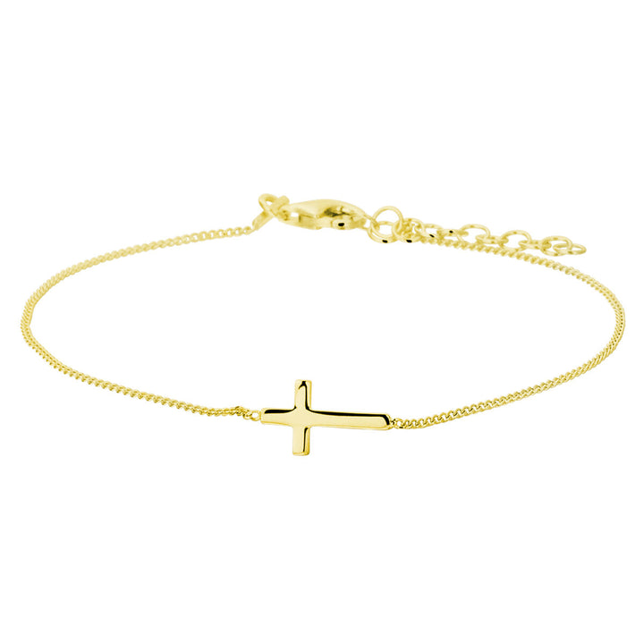 Armband Kreuz 17 + 3 cm 3 Mikron Silber vergoldet (gelb)