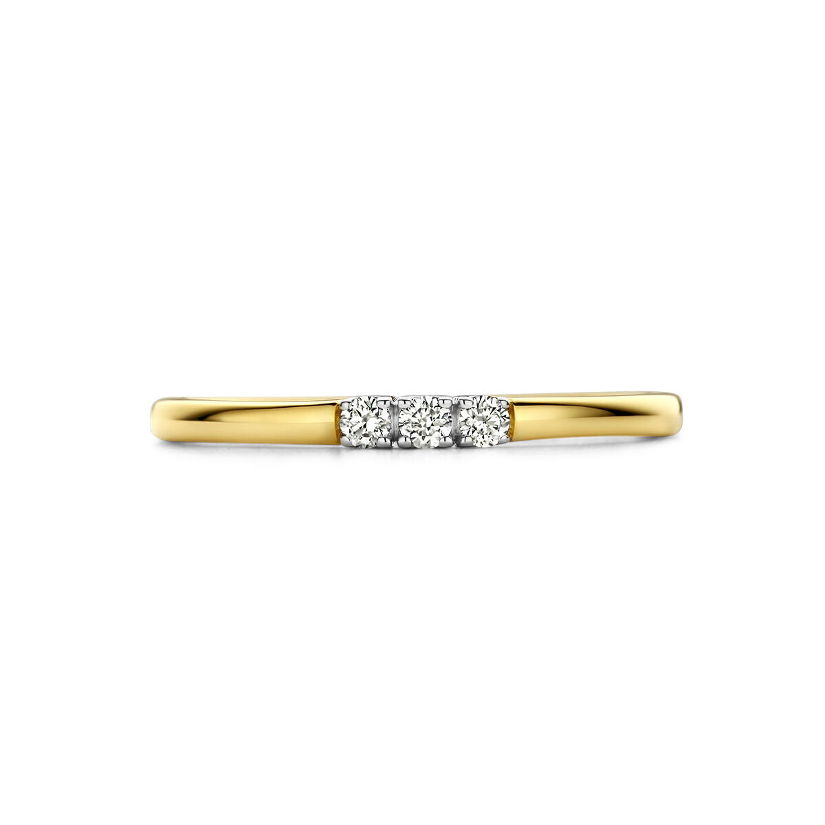 Memoirenring Trilogy Diamant 0,09 ct H SI 14K Bicolor-Gold gelb/weiß