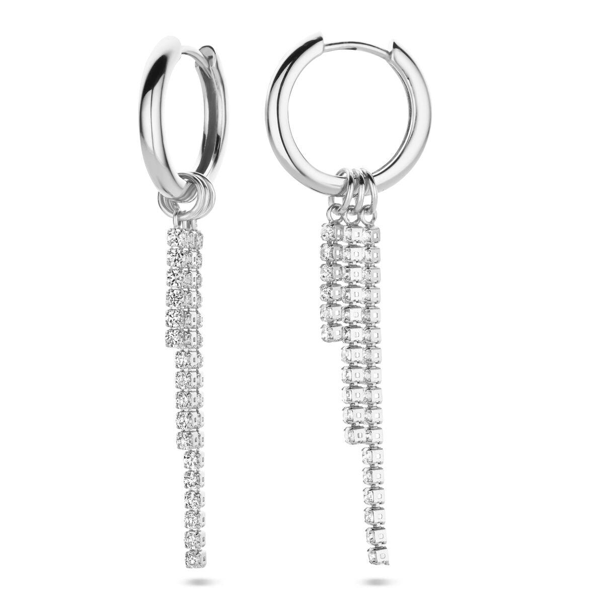 Creolen Zirkonia 46 mm Silber rhodiniert
