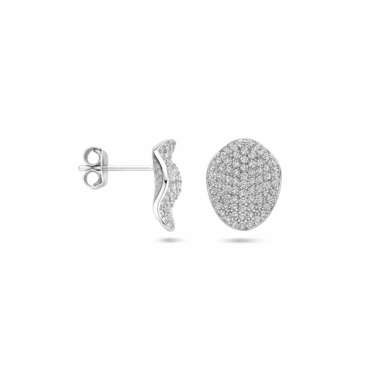 Ohrstecker Zirkonia 13 mm Silber rhodiniert