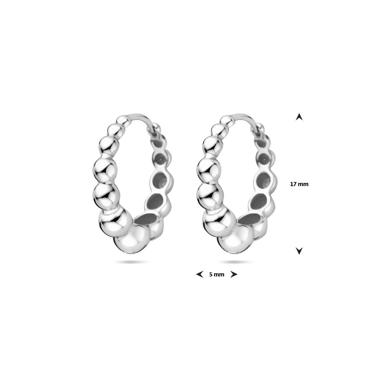 Creolen 17 mm Silber rhodiniert