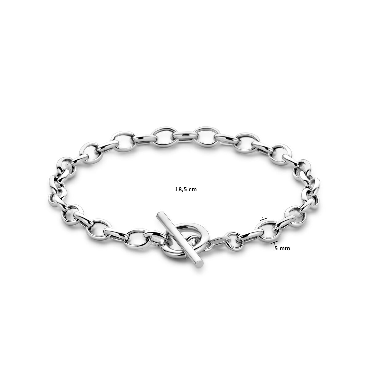 Armband Marine 5 mm 18,5 cm Kapittelschloss Silber rhodiniert