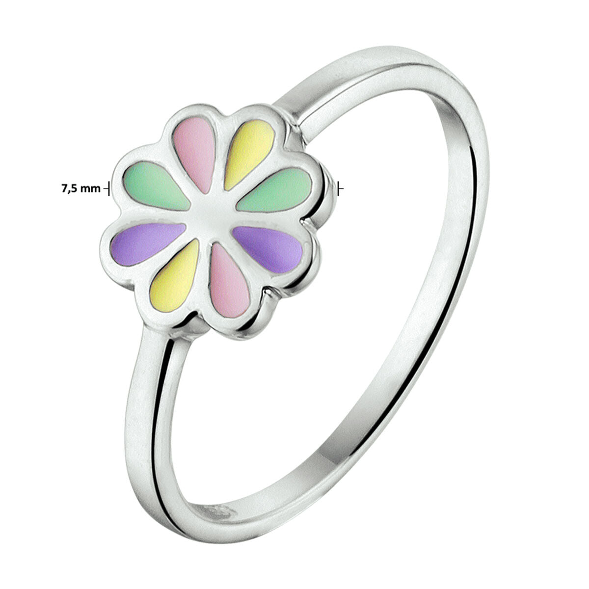 Ring Blume Silber rhodiniert