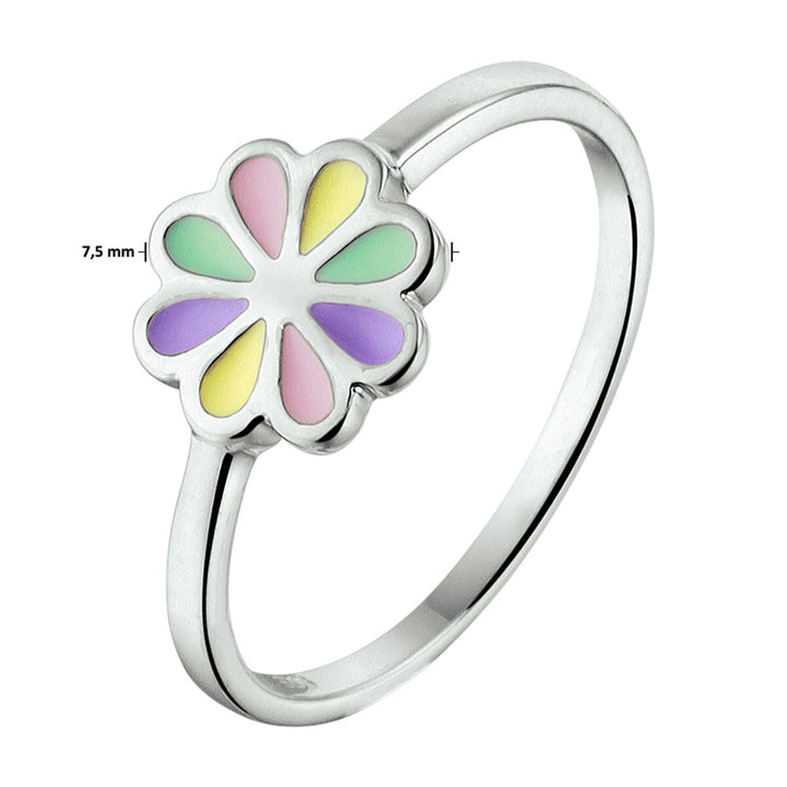 Ring Blume Silber rhodiniert