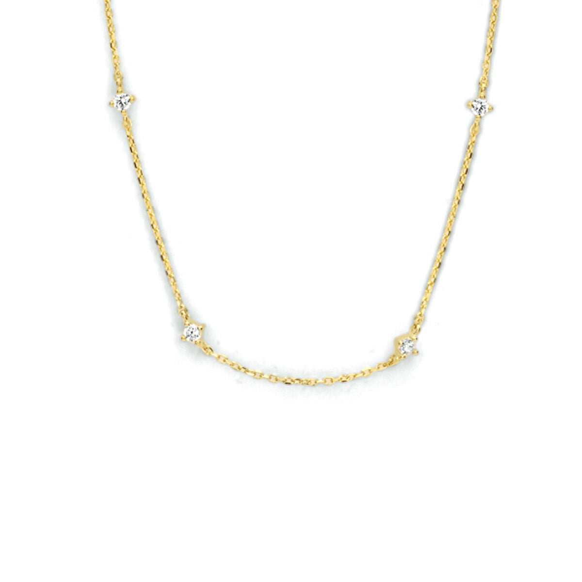 Zirkonia-Halskette 40 - 42 - 44 cm 14K Gelbgold