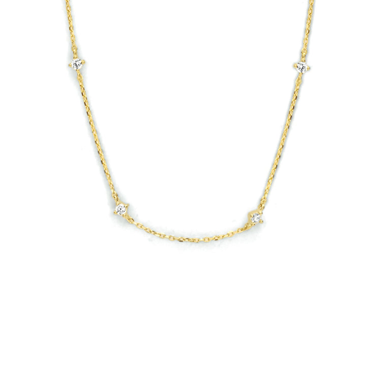 Zirkonia-Halskette 40 - 42 - 44 cm 14K Gelbgold