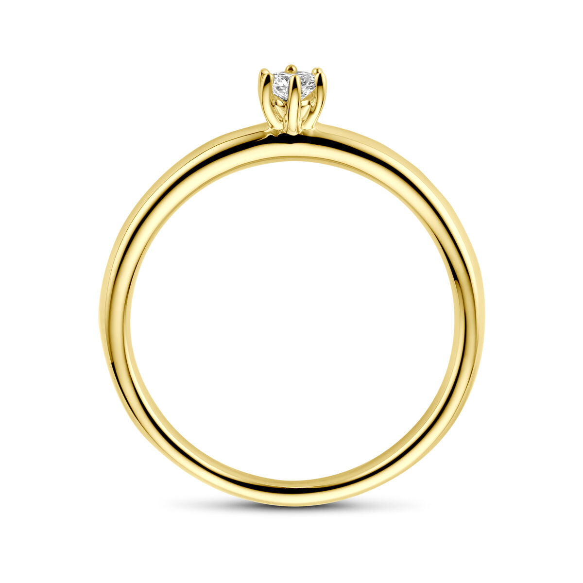 Verlobungsring Diamant 0,10 ct H SI 14K Gelbgold