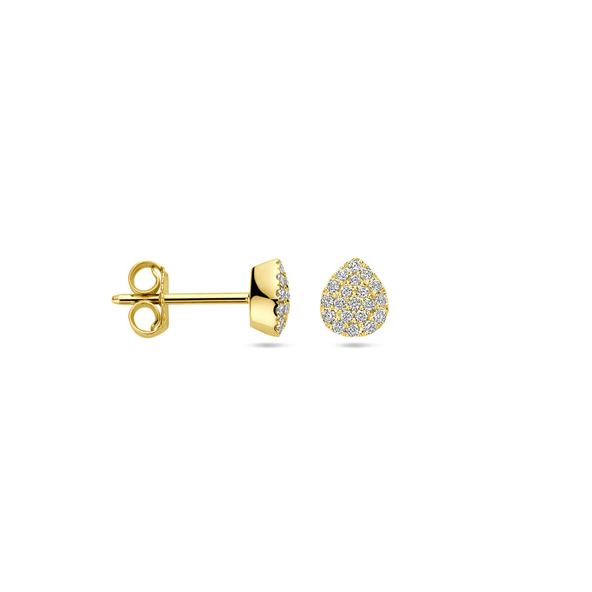 Ohrstecker Tropfen Diamant 0.21ct (2x 0.105ct) H SI 6 mm 14K Gelbgold