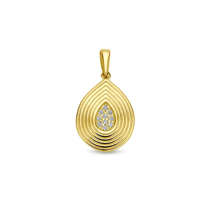 Anhänger Zirkonia 22 mm 14K Gelbgold
