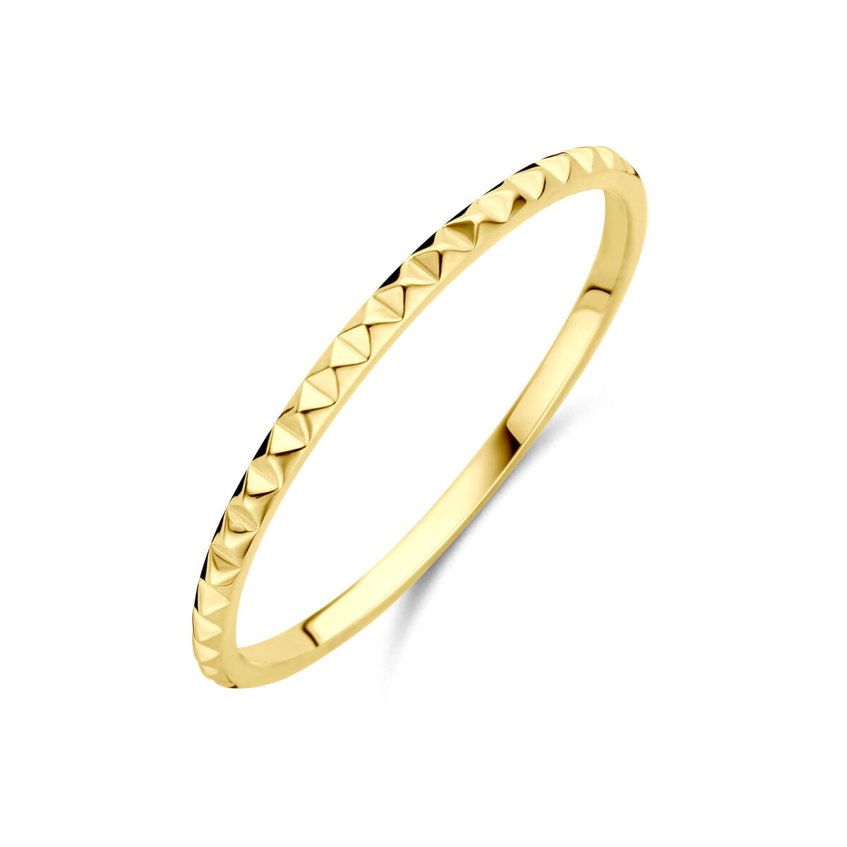 Aanschuifring aus 14k Gelbgold mit 1,5 mm breiter, strukturierter Oberfläche