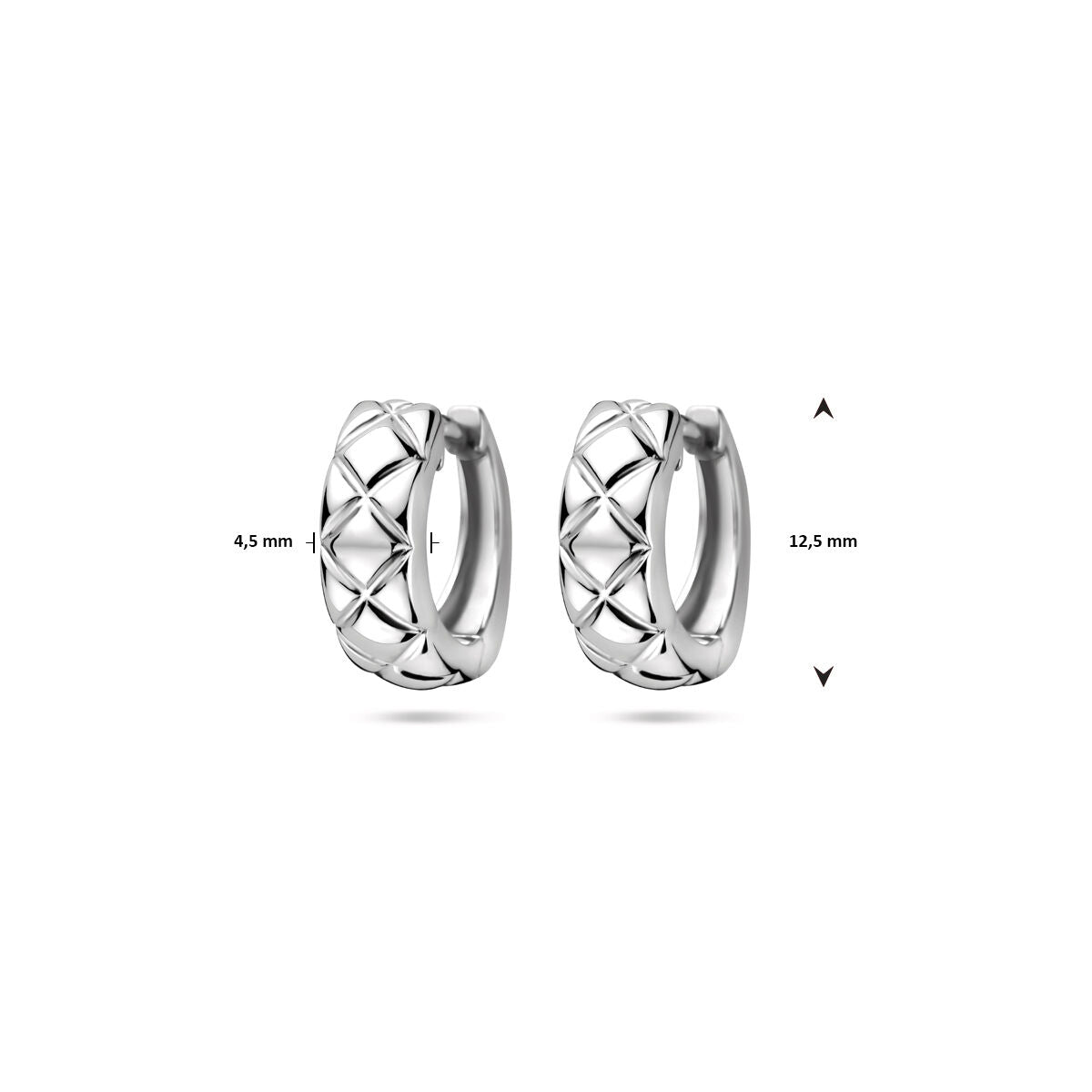Klappohrringe 12,5 mm Silber rhodiniert