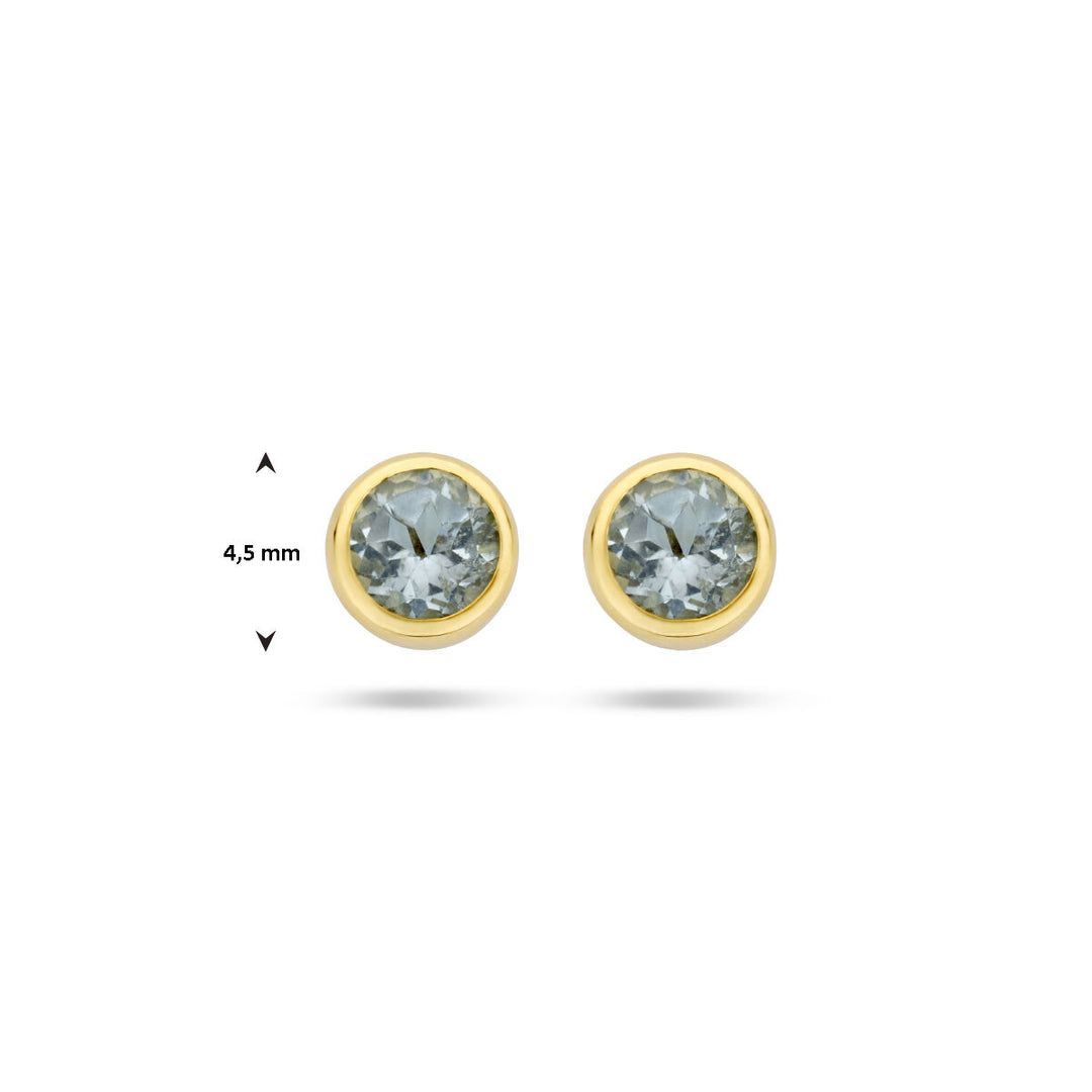 Ohrstecker Blautopas 14K Gelbgold