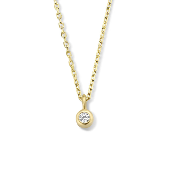 Zirkonia-Halskette 41 + 4 cm 14K Gelbgold