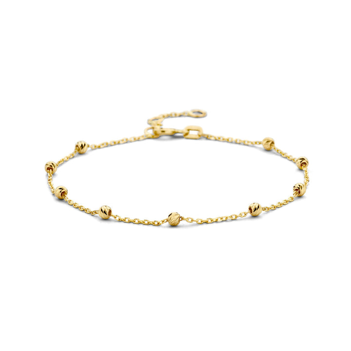 Goldarmband Damenperlen diamantiert 14K