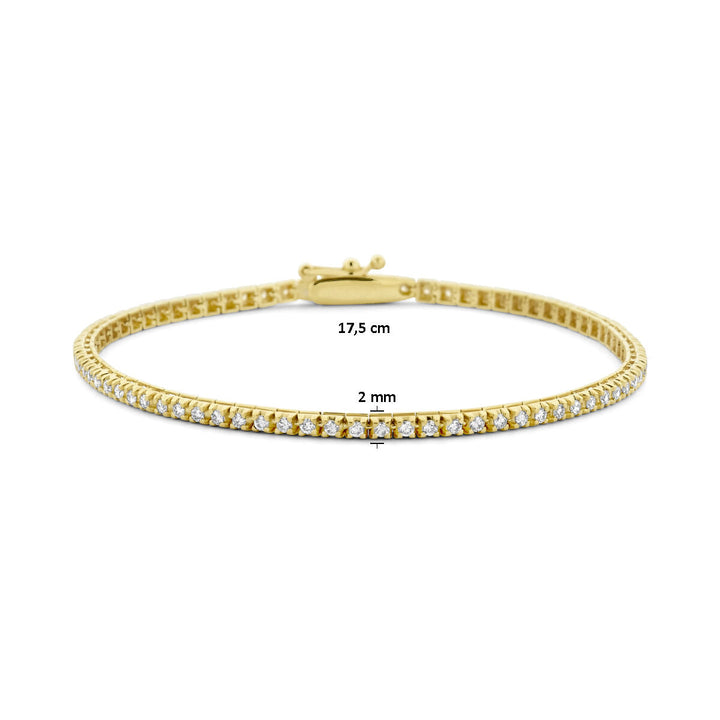Tennisarmband, im Labor gezüchteter Diamant, 1,00 ct g, Si 2,0 mm, 17,5 cm, 14 K Gelbgold