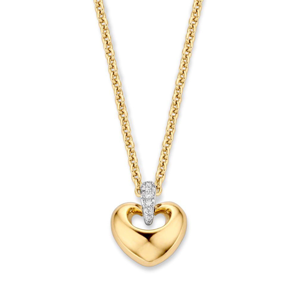 Harthänger aus 14 Karat Gelbgold mit einem Brillanten und einer feinen Kette