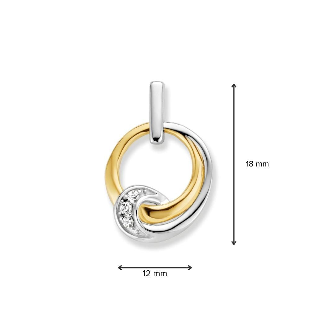 Bicolor Weiß- und Gelbgold-Anhänger mit Zirkonia – Elegant und Raffiniert