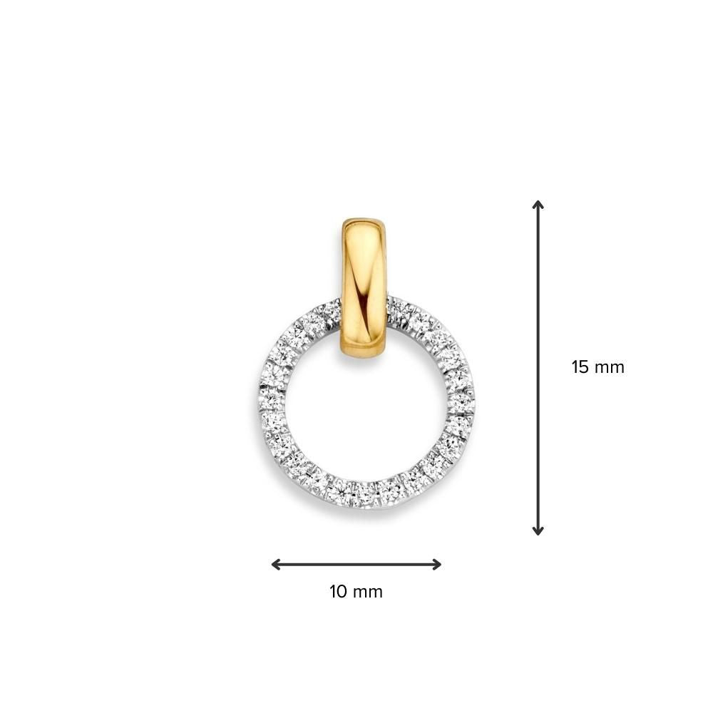 Goldanhänger mit Zirkonia - 14 Karat Gelb-/Weißgold