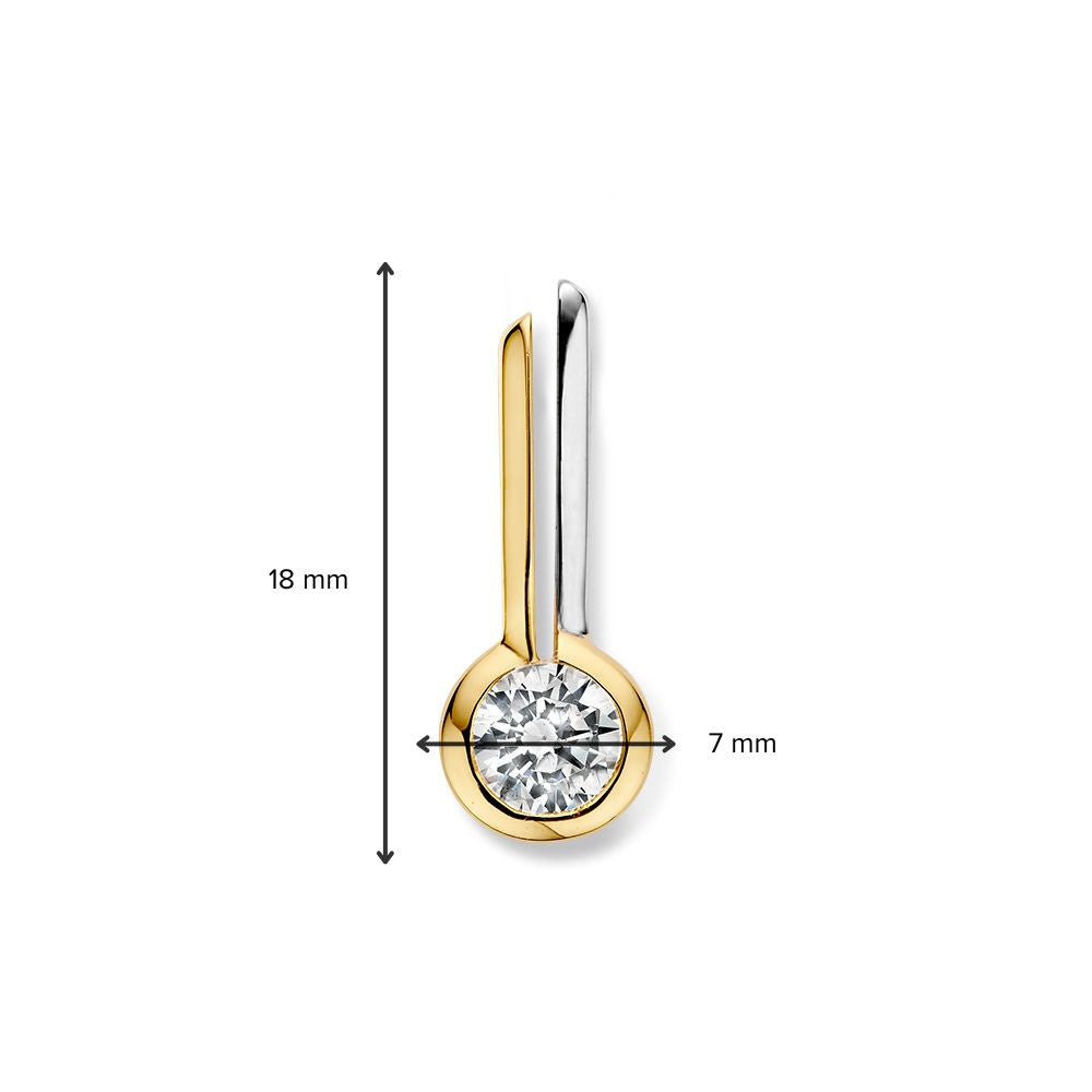 Bicolor-Goldanhänger mit Zirkonia – Eleganter und funkelnder Charme