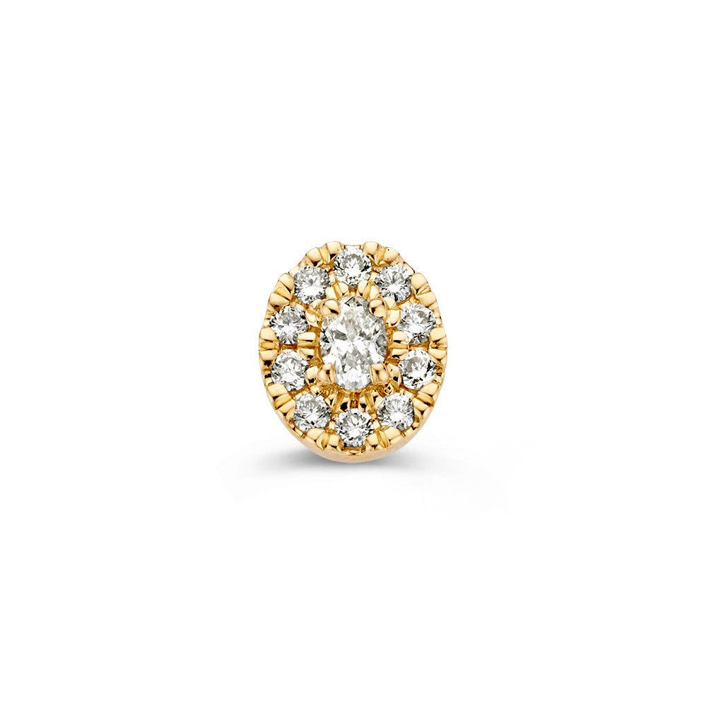 Anhänger aus 14 Karat Gelbgold mit ovalem und brillantem Diamanten von 0,21 ct