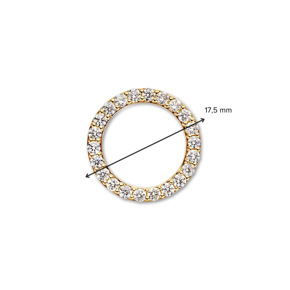 Eleganter Gelbgoldener Runder Anhänger mit 0,74 ct funkelnden Diamanten und verdeckten Ösen