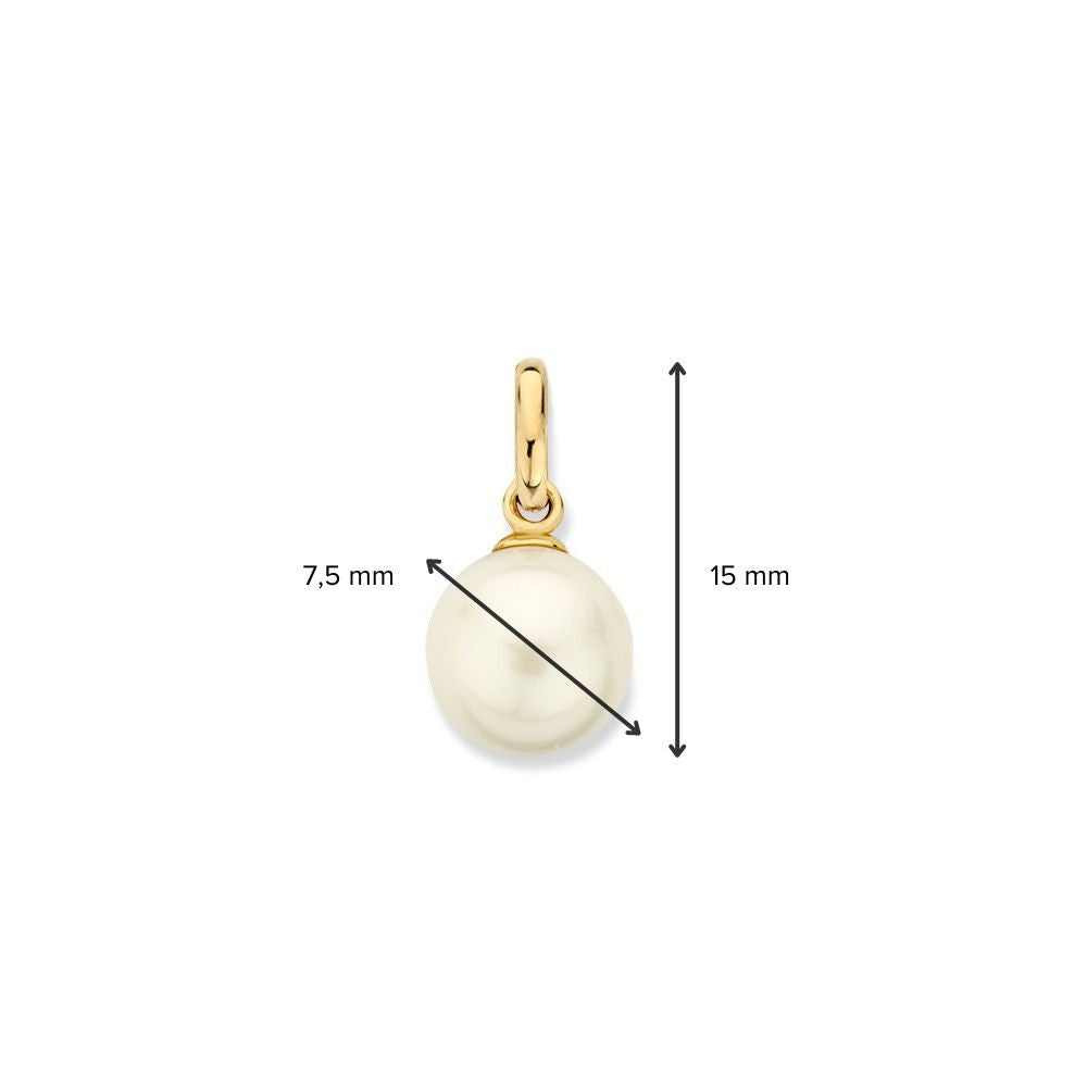 Eleganter Gelbgold-Anhänger mit Süßwasserperle – 14 Karat Gold