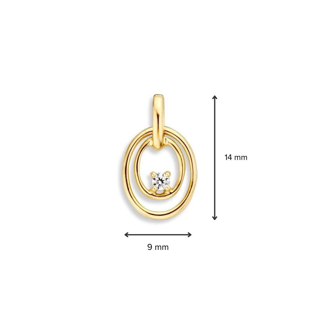 Raffinierter Goldanhänger mit Zirkonias – 14 Karat Gelbgold