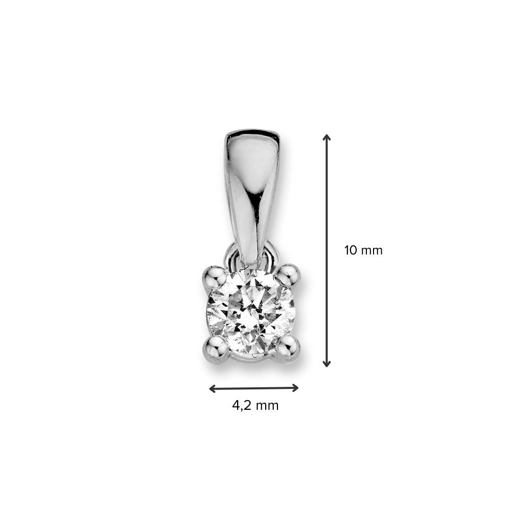 Weißgold-Solitäranhänger mit 0,30 kt Brillant in Vierkrappenfassung – 14 Karat, 0,5 Gramm, H/SI-1 Qualität