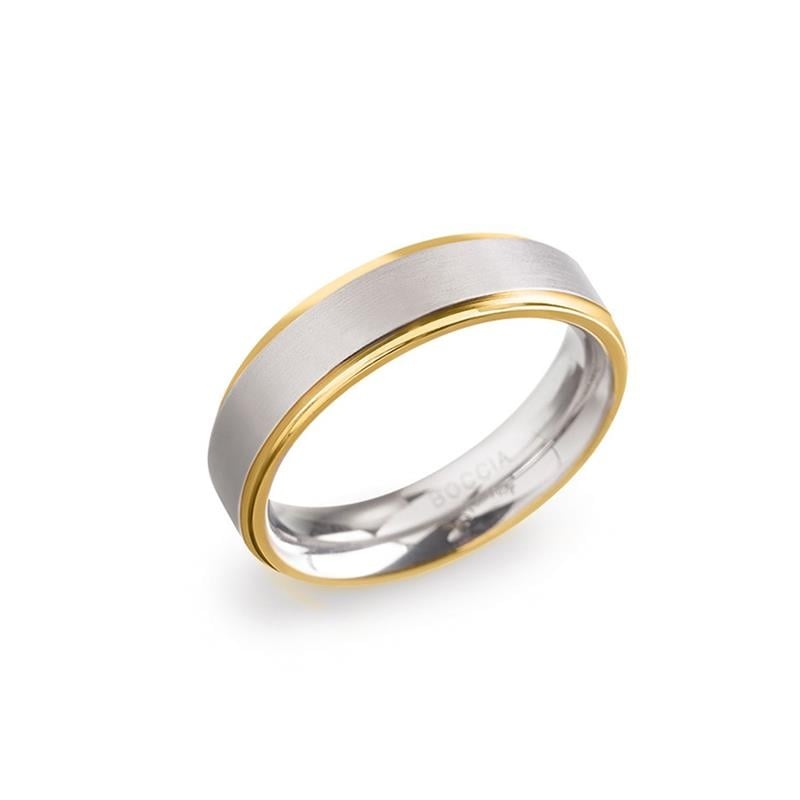 Bicolor Ring aus Titan mit silberner und goldfarbener Oberfläche