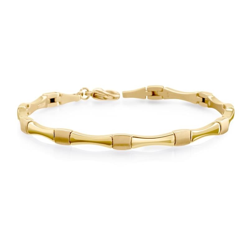 Armband aus Titan mit goldfarbener PVD-Beschichtung und gestreiftem Design