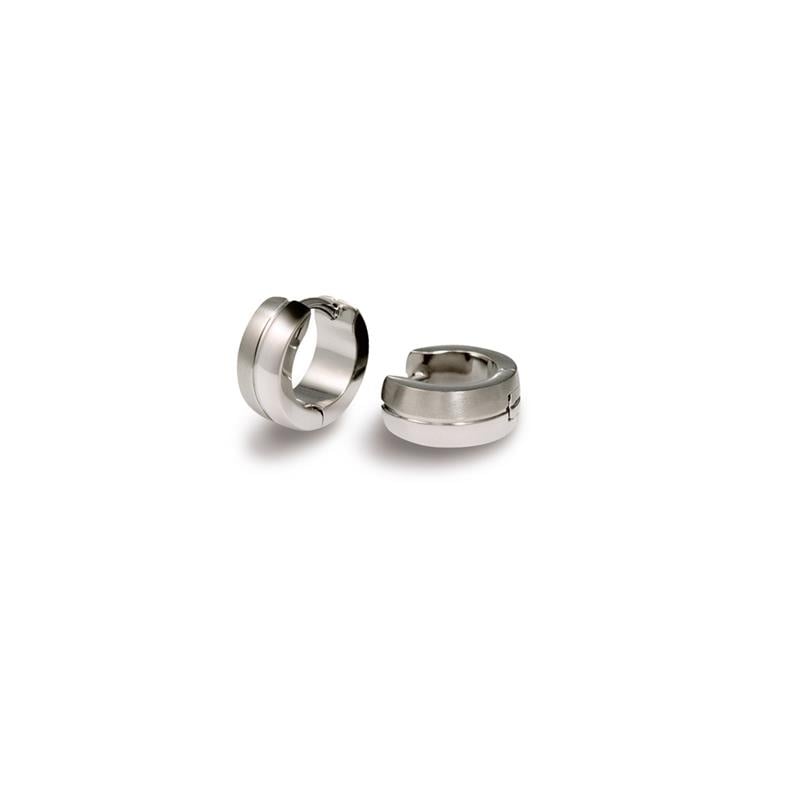Titanium-Ohringe mit mattem und glänzendem Finish in Silberfarbe