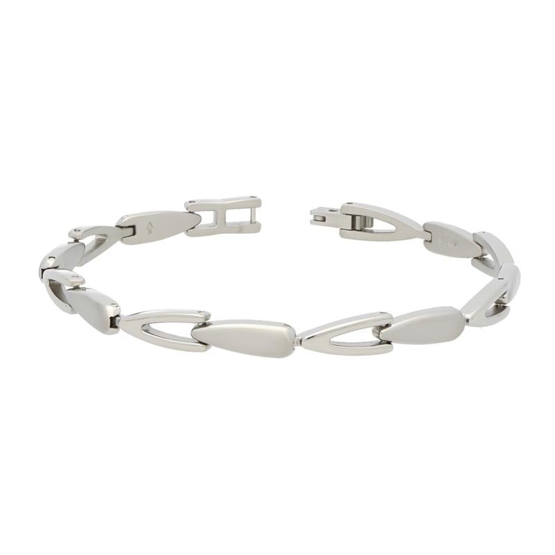 Titan-Armband mit glänzenden und matten Elementen in silberner Farbe