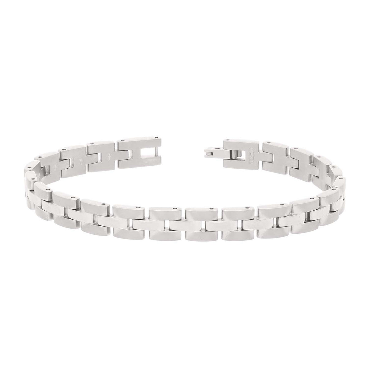 Titan-Armband in Silber mit rechteckigen Gliedern und schlichter, moderner Optik
