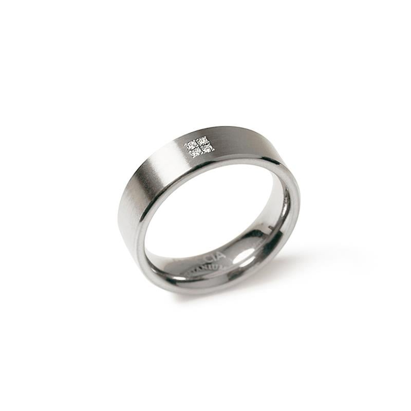 Titanring mit mattem Finish und glänzenden Kanten, Durchmesser 4 mm