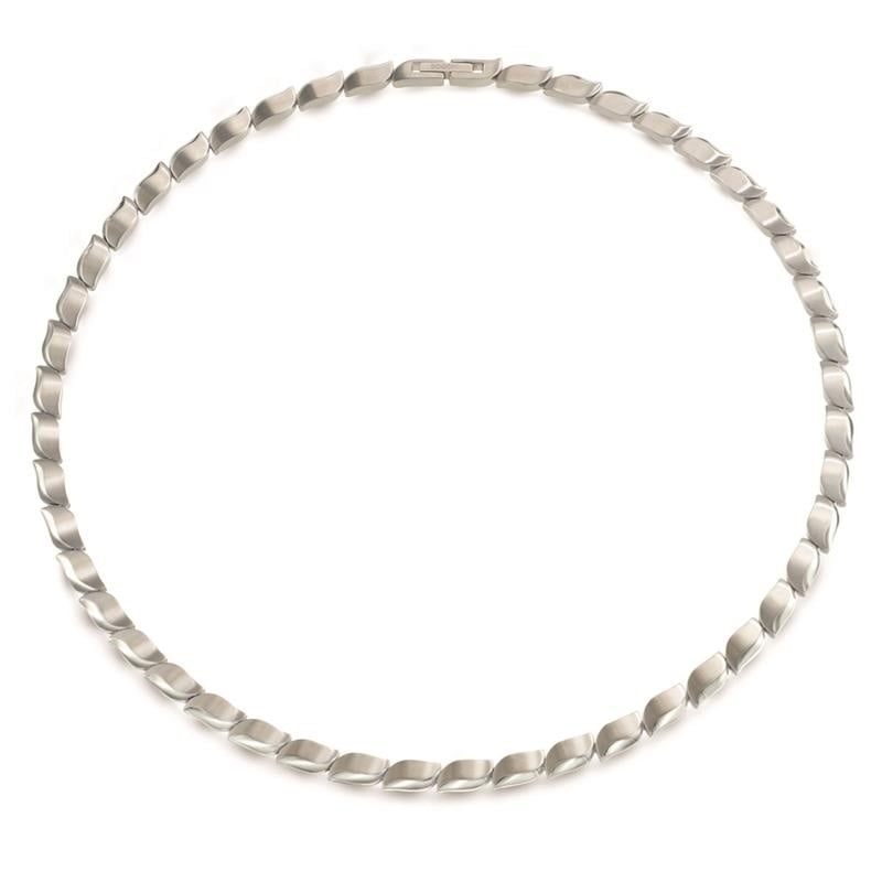 Titanium Collier mit ovalen Gliedern in silberner Optik