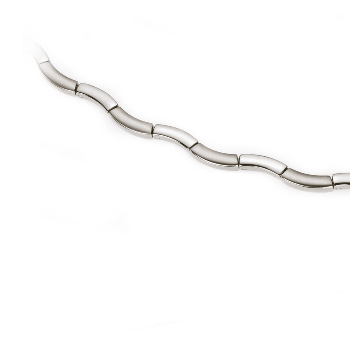 Titanium Collier mit geschwungenen Gliedern in silberner Farbe