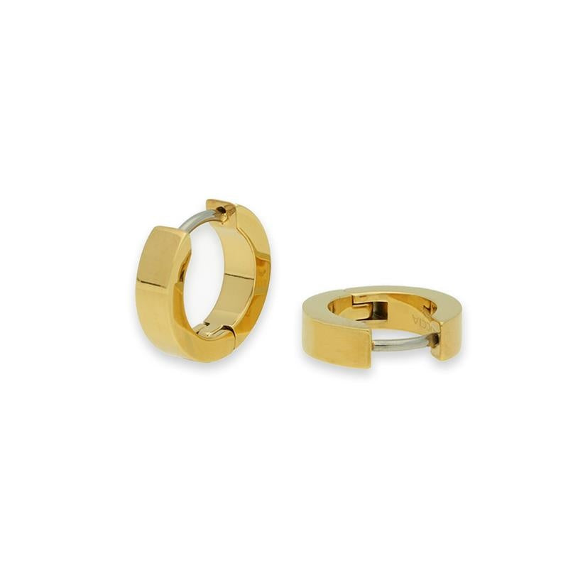Ohrhänger aus Titan mit goldfarbener Beschichtung und modernem, geometrischem Design