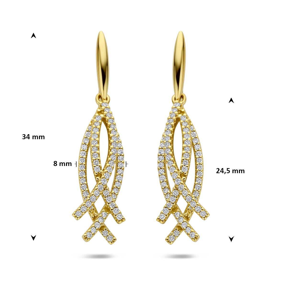 14k Gelbgold Ohrhänger mit Diamant