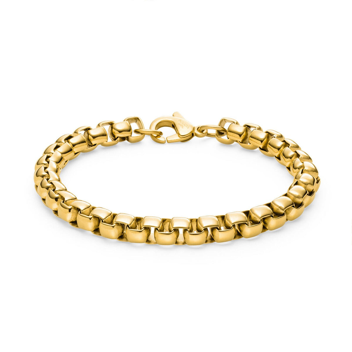 Armband aus Titan mit goldfarbener Oberfläche und quadratischen Gliedern