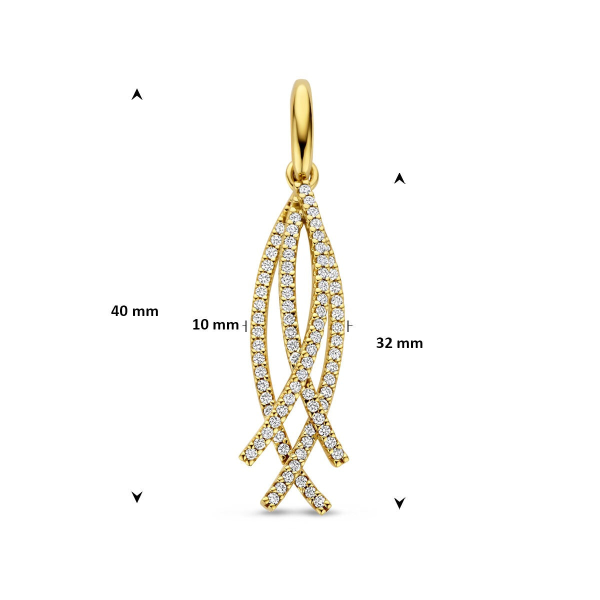 14K Gelbgoldanhänger mit Diamant