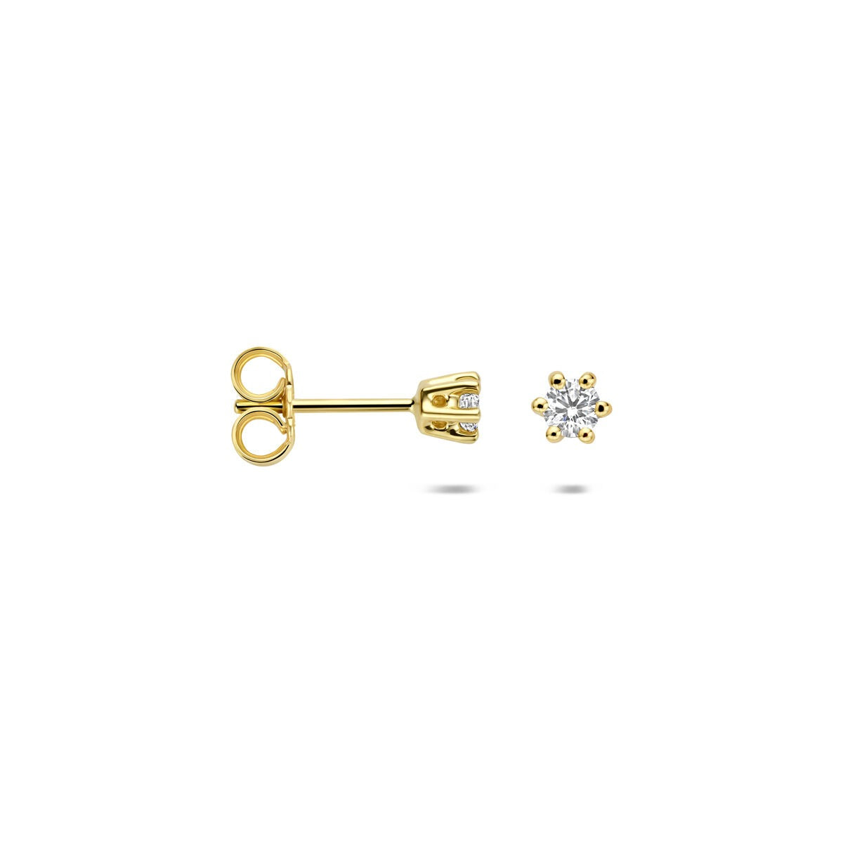14 Karat Gelbgold Ohrstecker mit im Labor gezüchtetem Diamanten