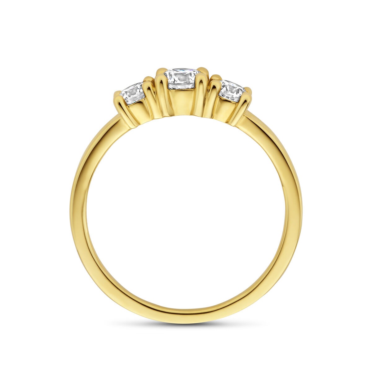 Goldener Damenring mit im Labor gewachsenem Diamanten – 14k Gelbgold