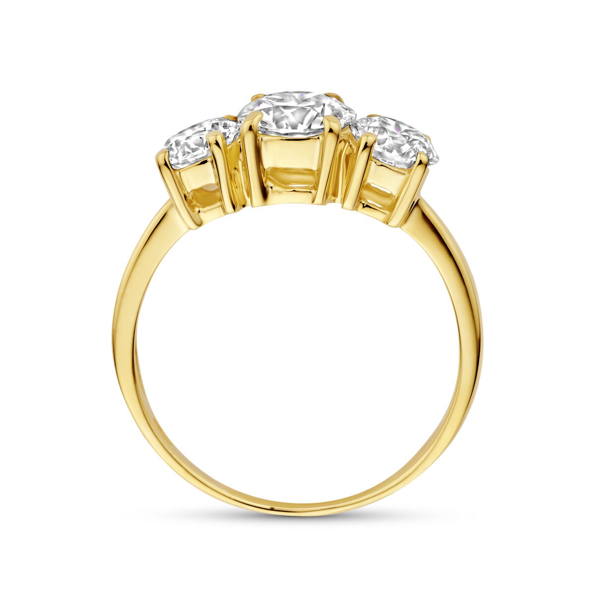 14 Karat Gelbgoldring mit im Labor gezüchtetem Diamant – inklusive Zertifikat