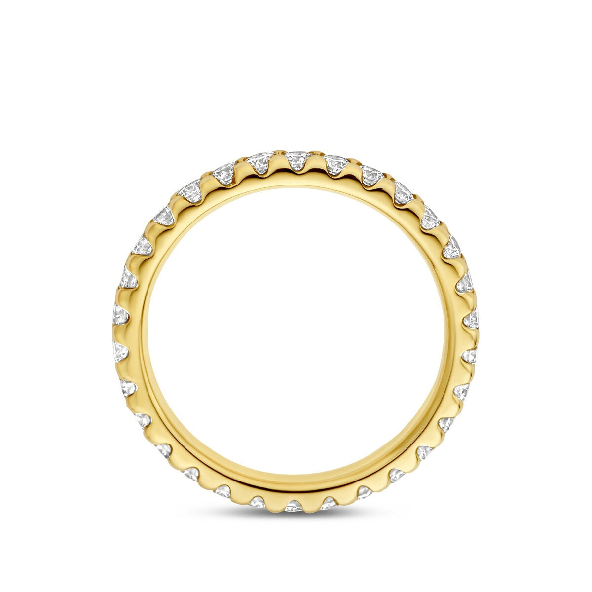 Goldener Damenring mit im Labor gezüchtetem Diamanten – 14 Karat Gelbgold